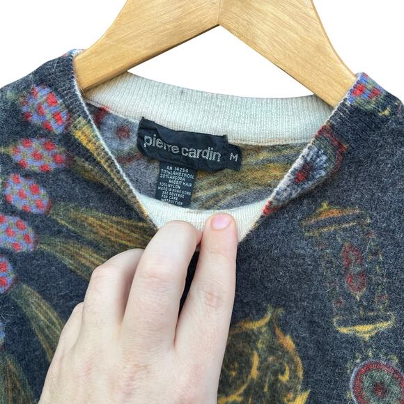 Vintage 80’s Pierre Cardin Rabbit Hair Sweater Size Médium 18x27 - Picture 3 of 9